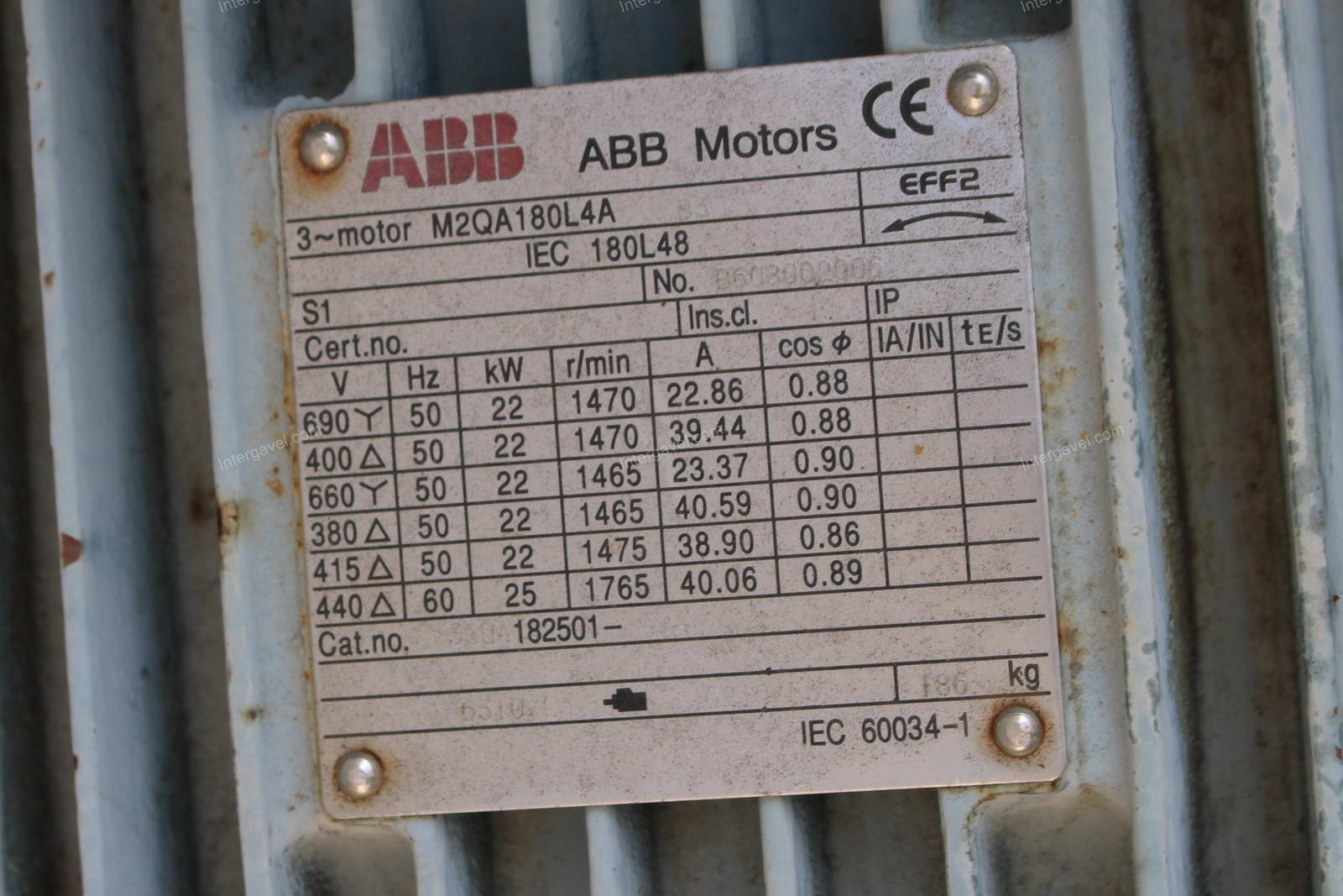 Villanymotor - ABB, M2QA180L4A 2