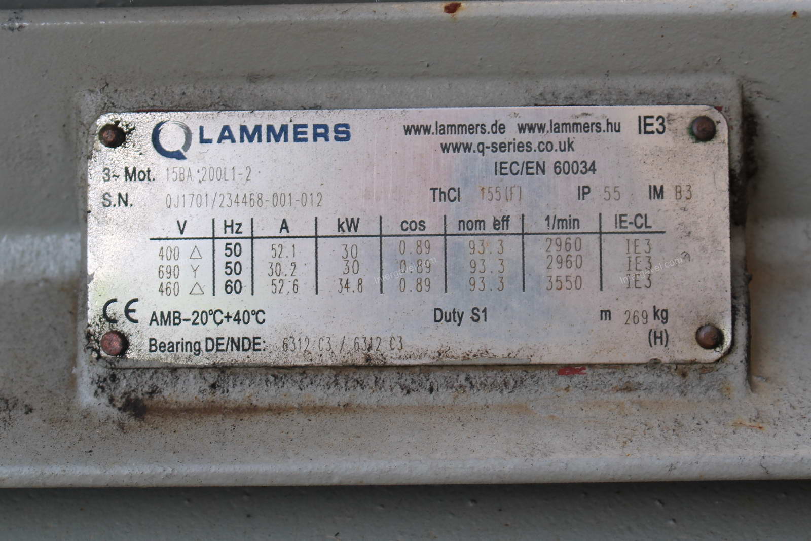 Villanymotor - Lammers, 15BA 200L1-2 2