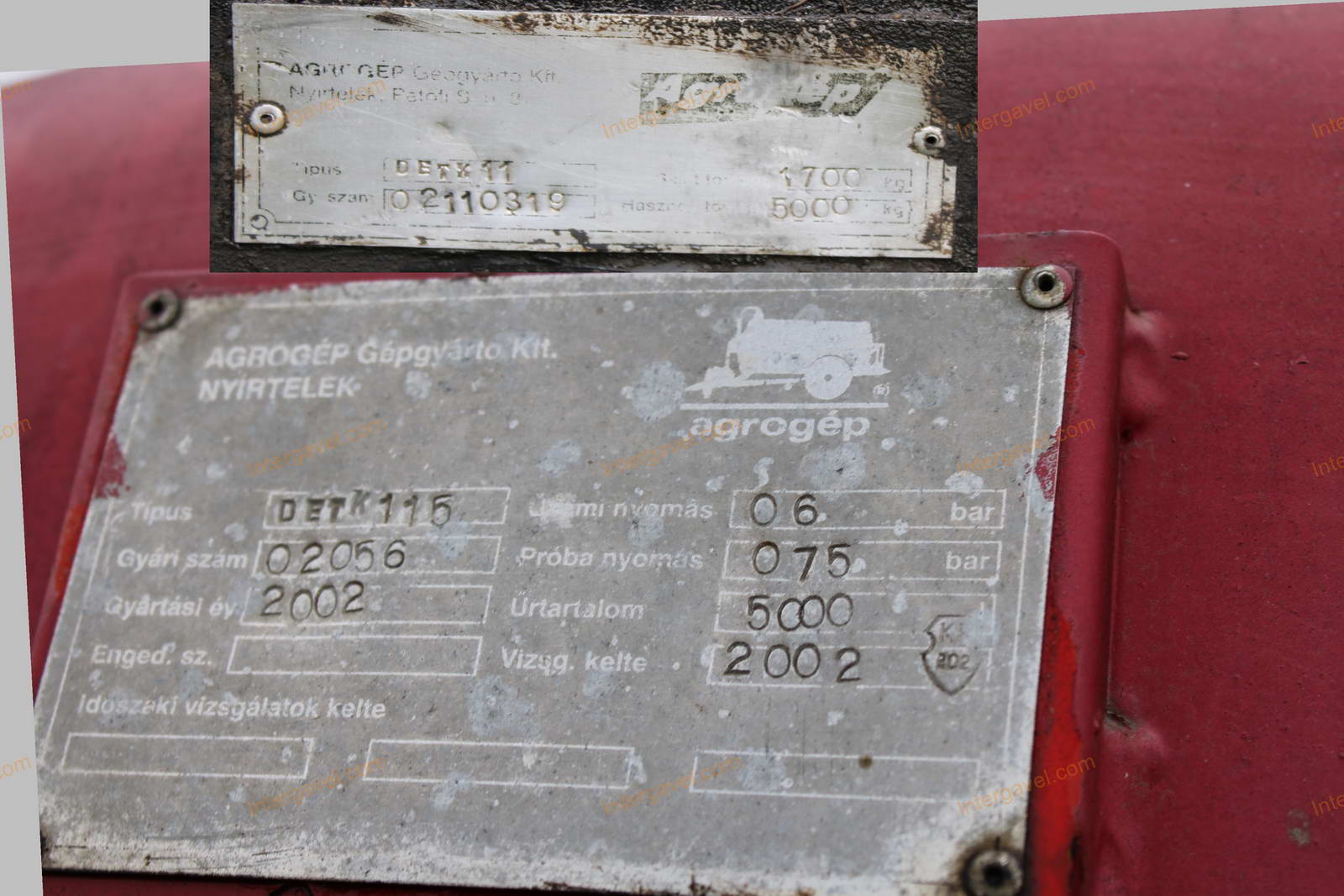 Szippantós tartálykocsi - Agrogép, Detk 115 2