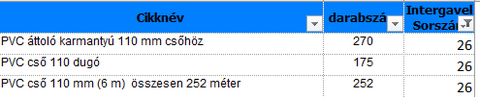 PVC cső, karmantyú és dugó 10
