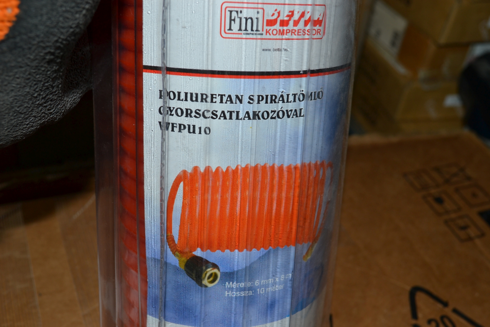 Poliuteran spiráltömlő gyorscsatlakozóval 10 méter 2