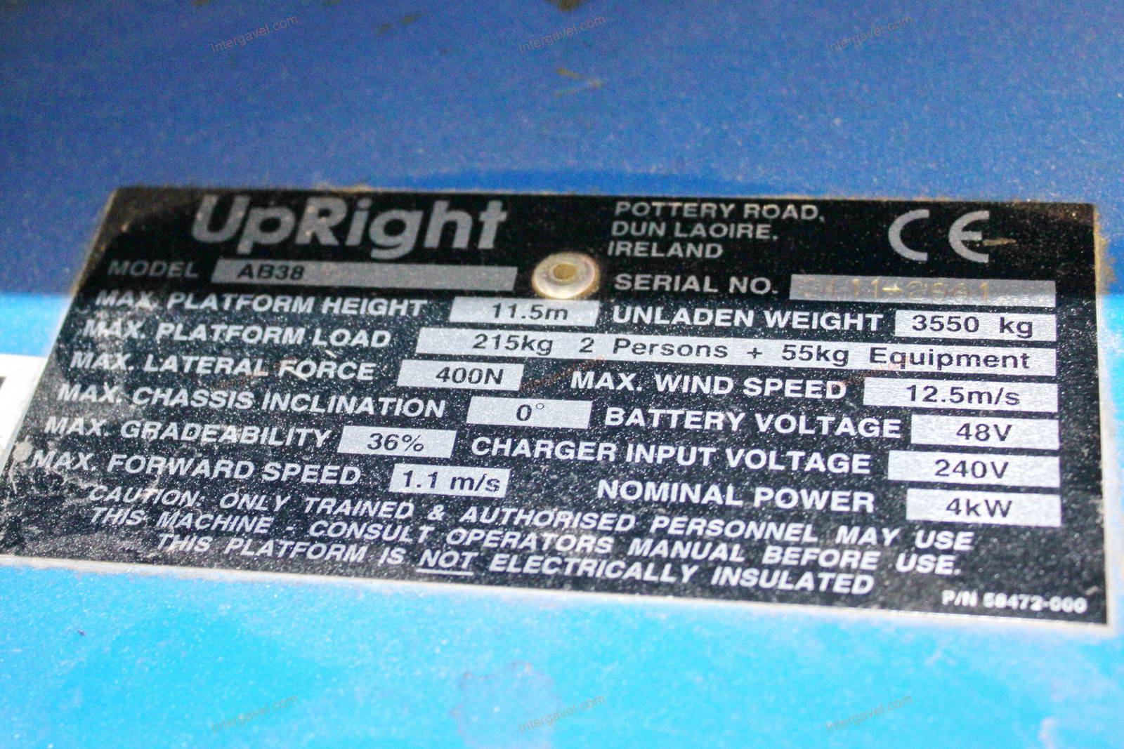 Kosaras emelő - UpRight, AB 38 2