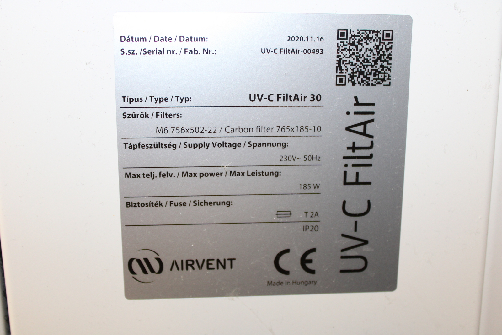 UV-C FiltAir30 légsterilizáló készülék 3