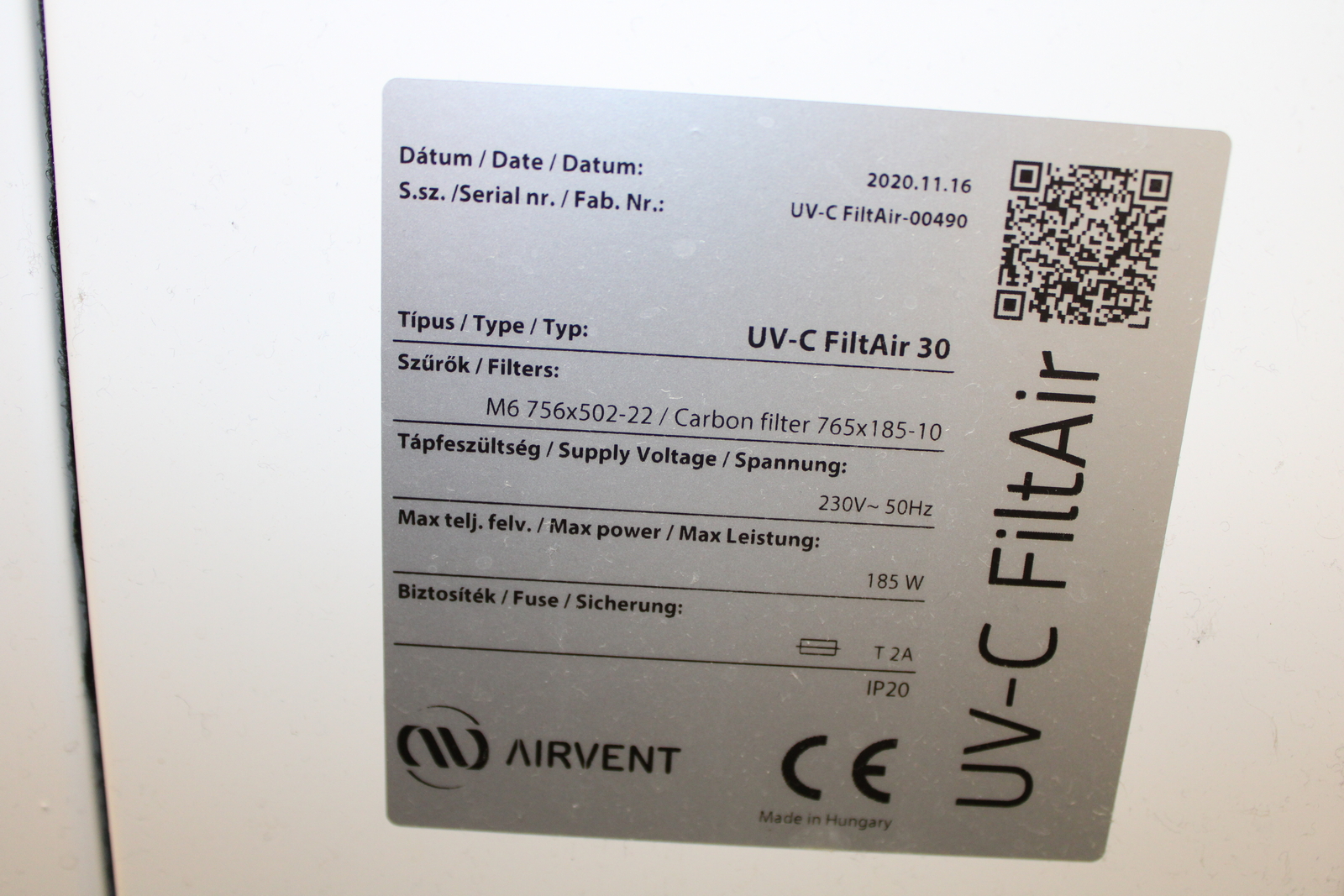 UV-C FiltAir30 légsterilizáló készülék 3