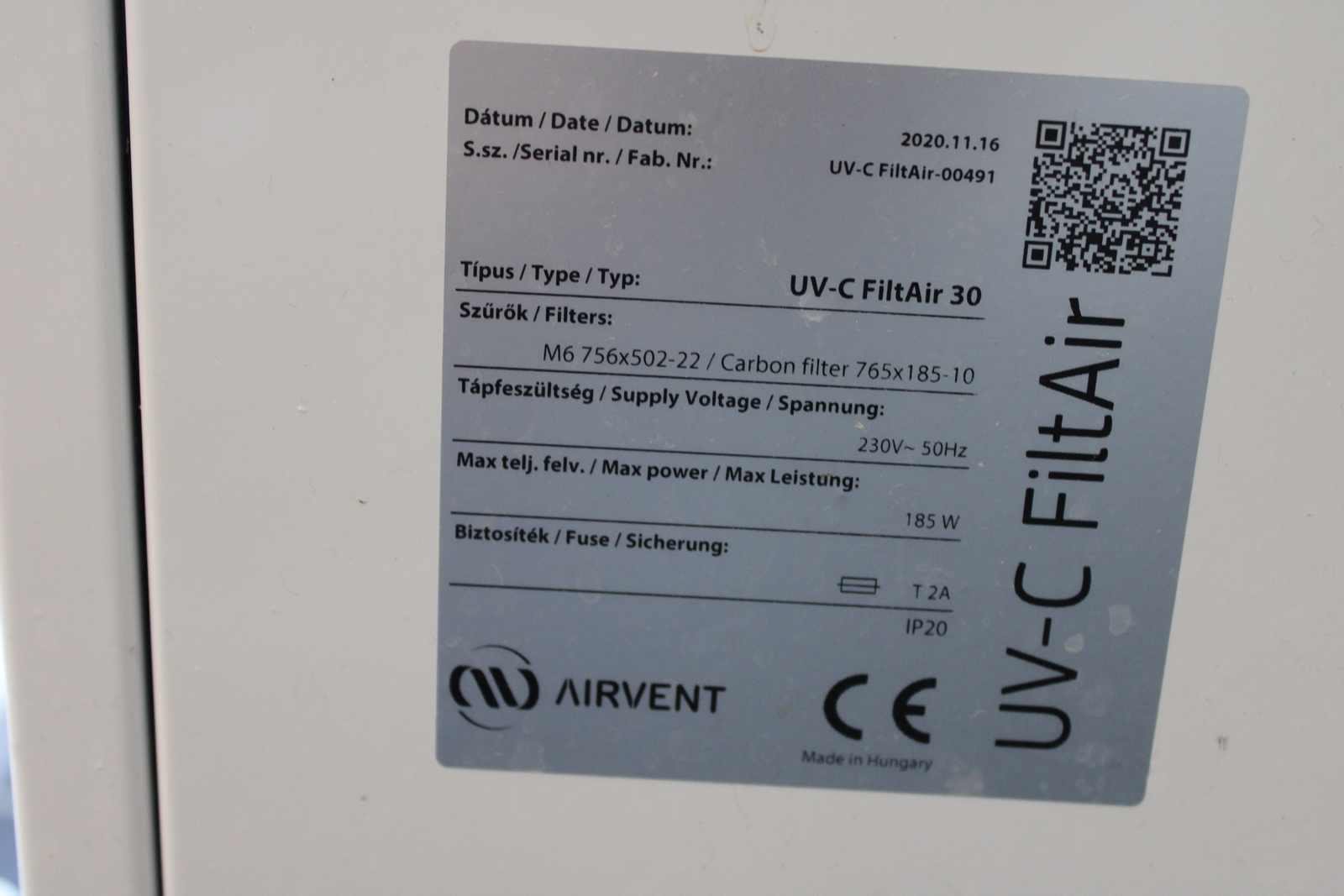 UV-C FiltAir30 légsterilizáló készülék 3