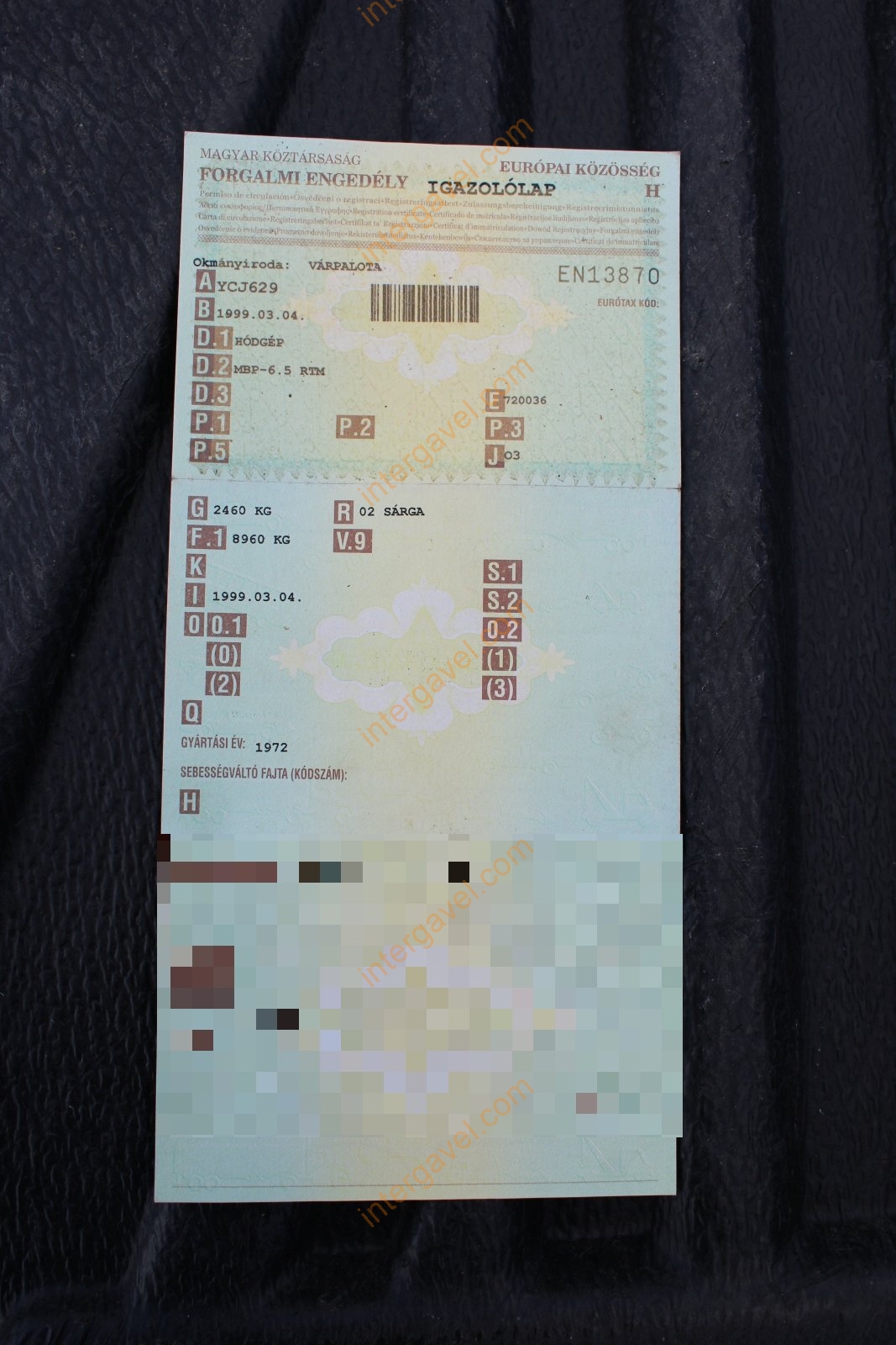 Pótkocsi -Hódgép 27