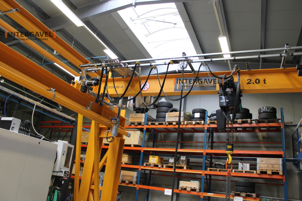 Daruhíd futómacskával és emelőművel 2