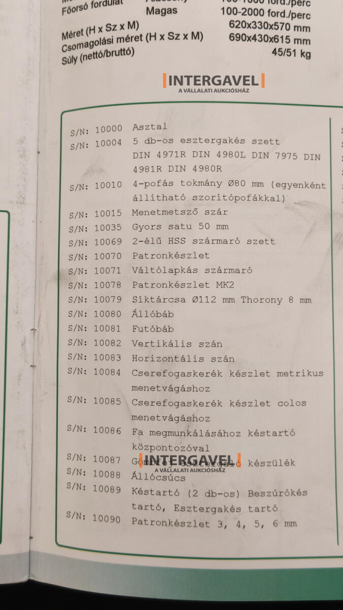 Vegyes alkatrészek (Sieg fúró-maró-eszterga géphez) 14