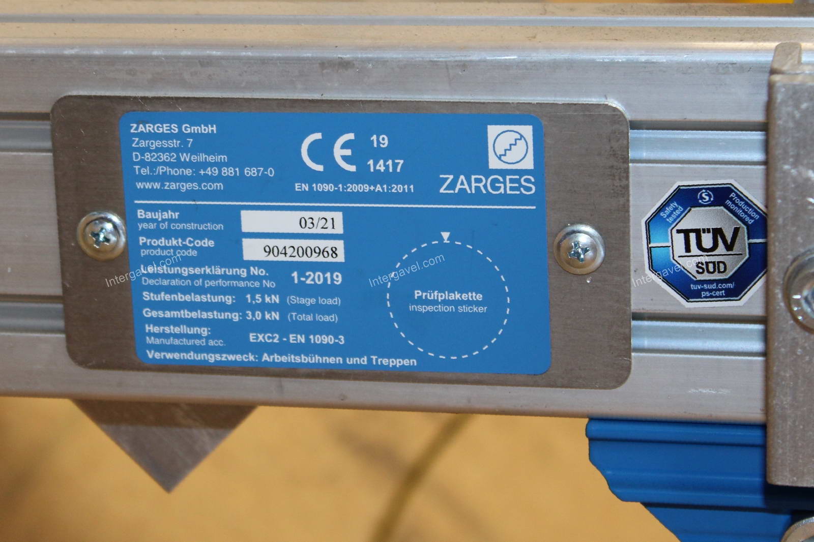 Átjáró lépcső, dobogó - Zarges 2