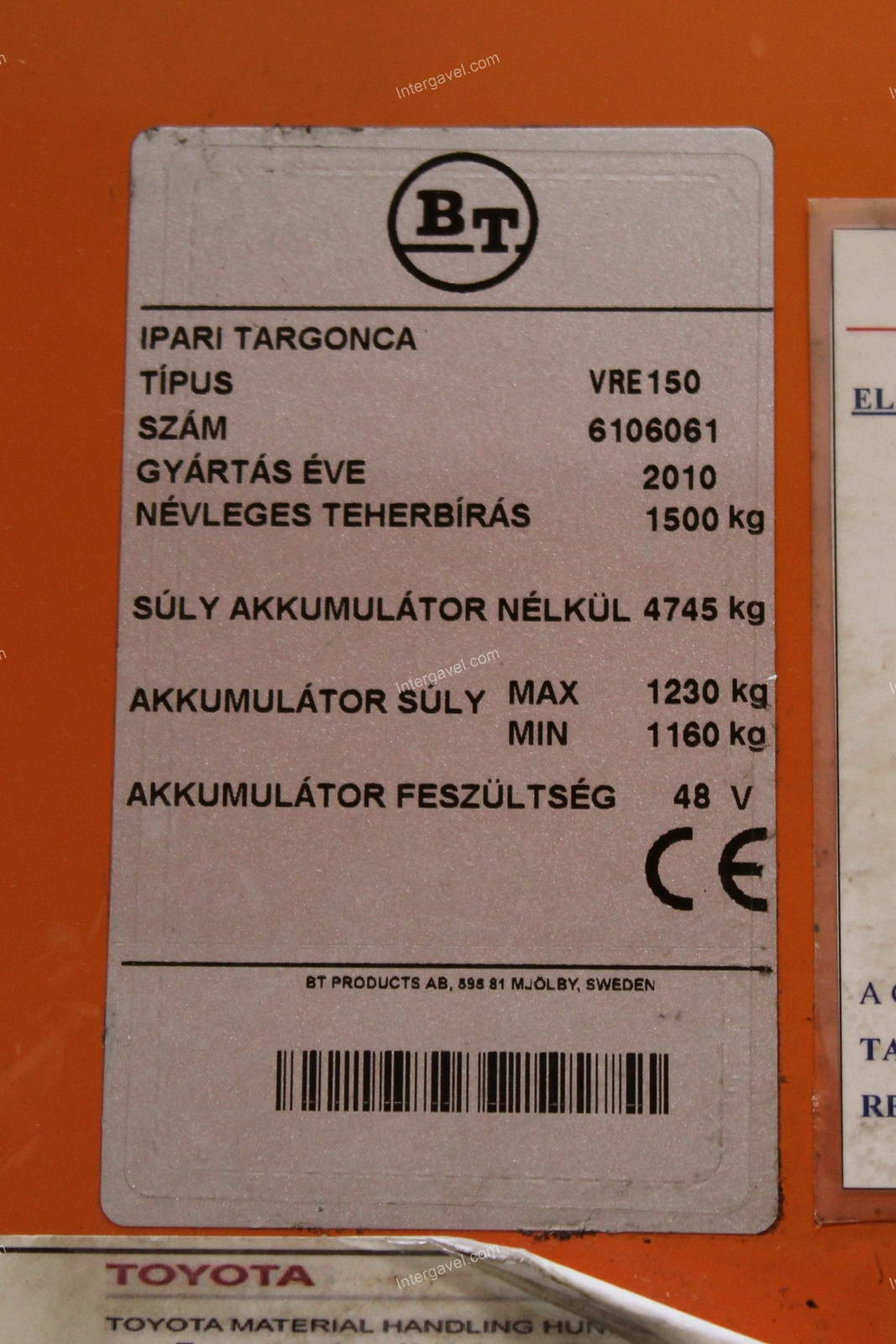 Targonca - BT, VRE 150 2