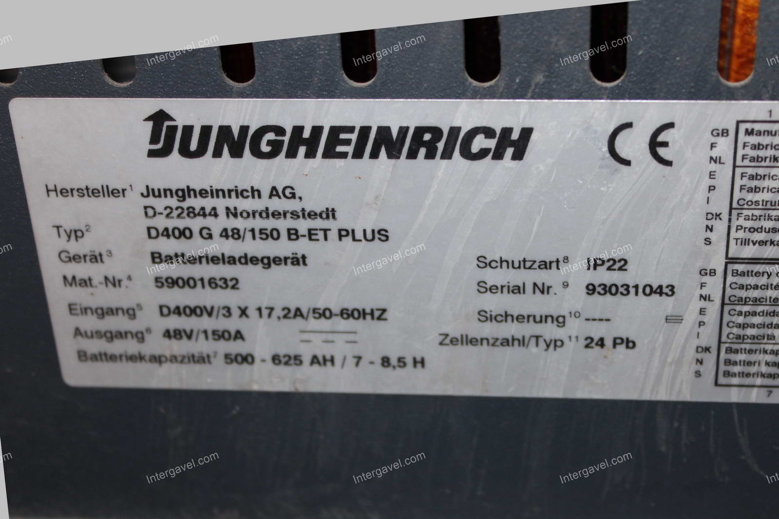 Akkumulátor töltő - Jungheinrich, D400 G 48/150 B-ET Plus 2