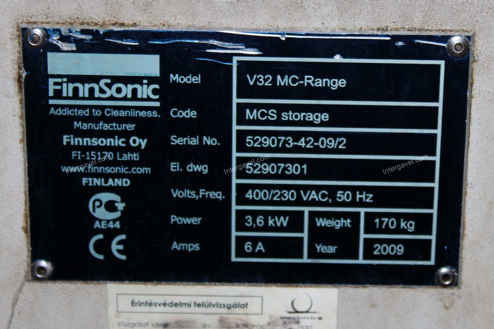 Ultrahangos mosó - FinnSonic,  MC-170/III - V32 MC-Range 22