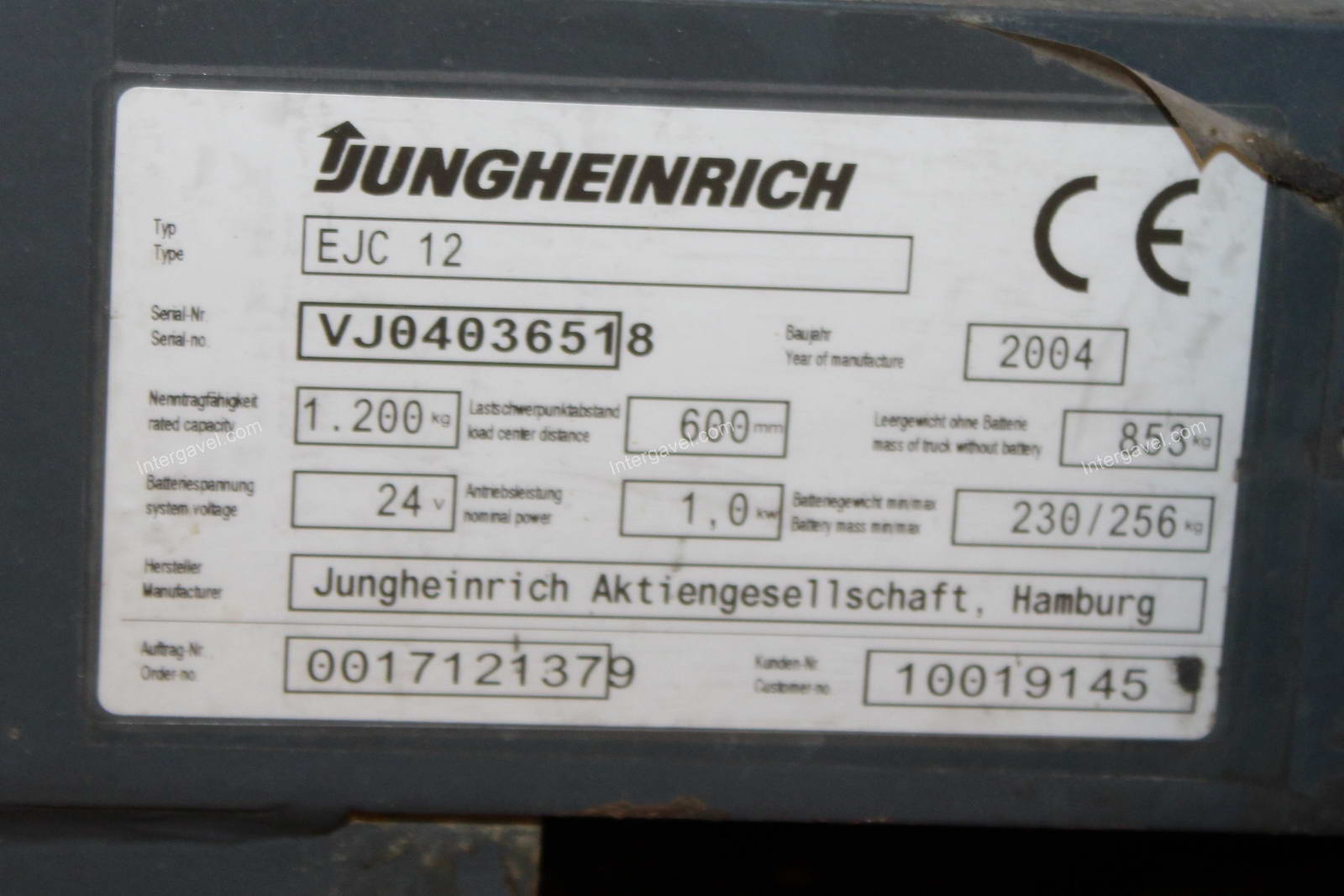 Targonca - Jungheinrich, EJC 12 2