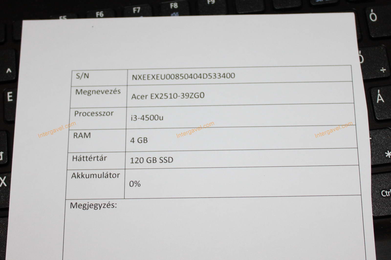 Laptop - Acer,  EX2510-39ZG 5