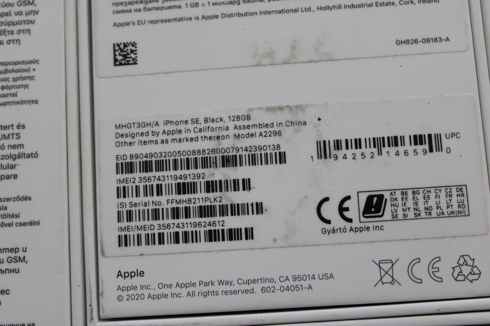 Iphone SE(2020) 128 GB 16