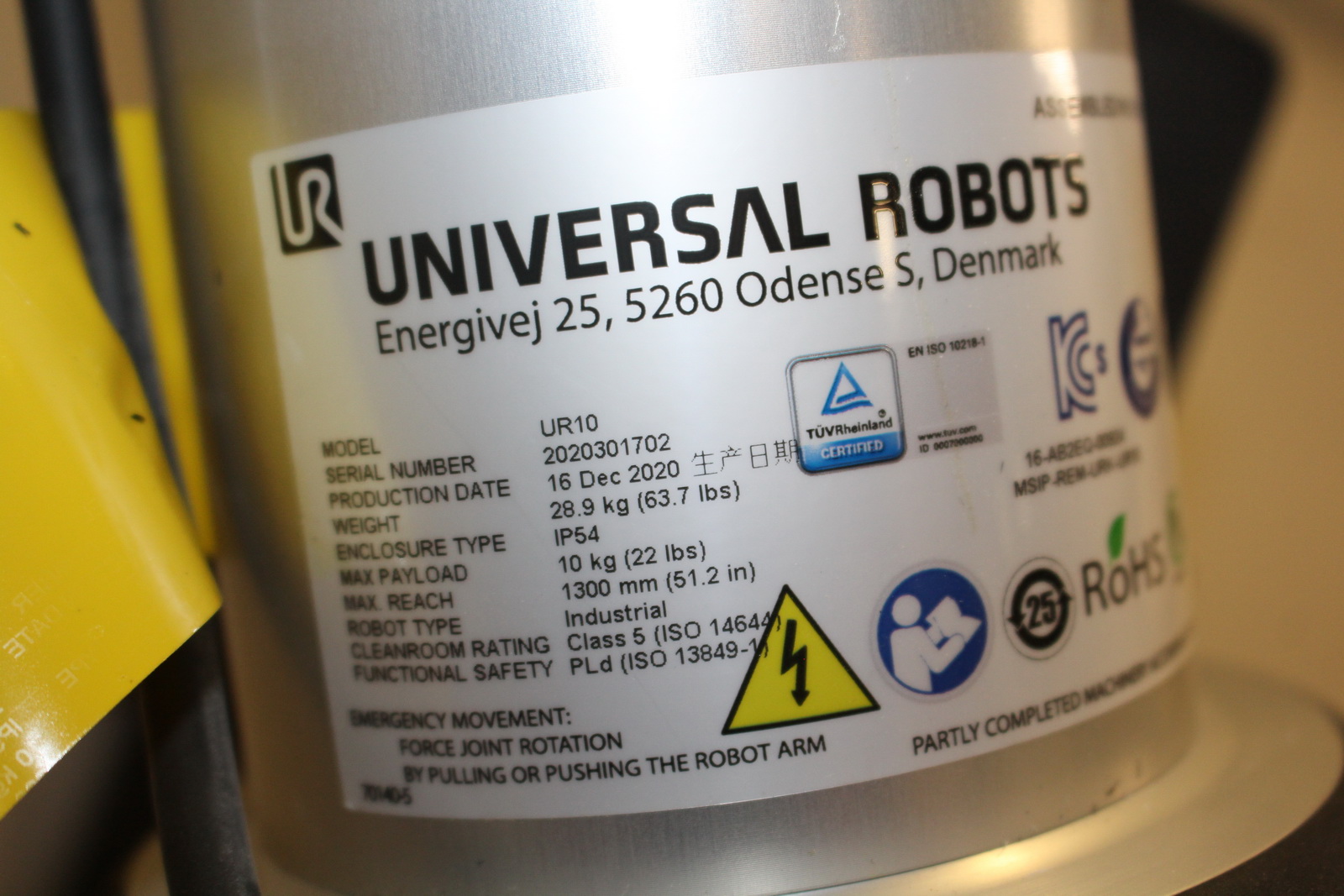 Robot-Universal robot UR10/CB3 6