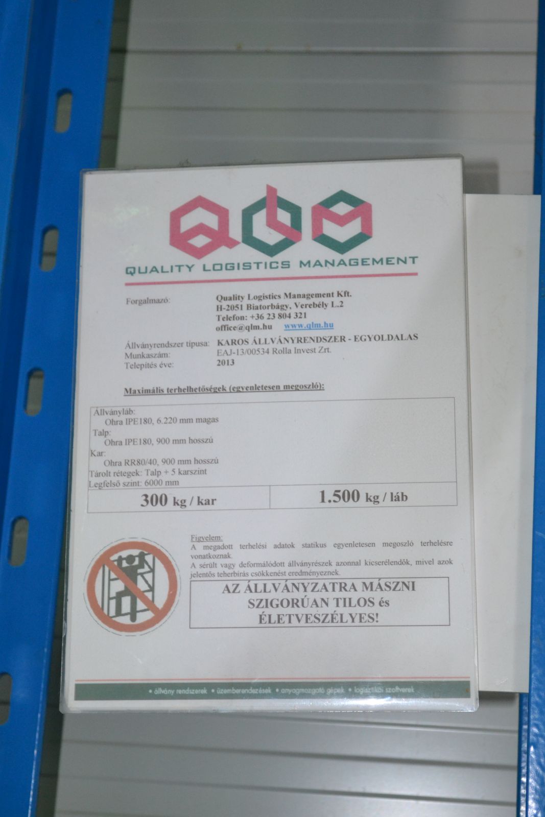 Szálanyagtároló állvány 4