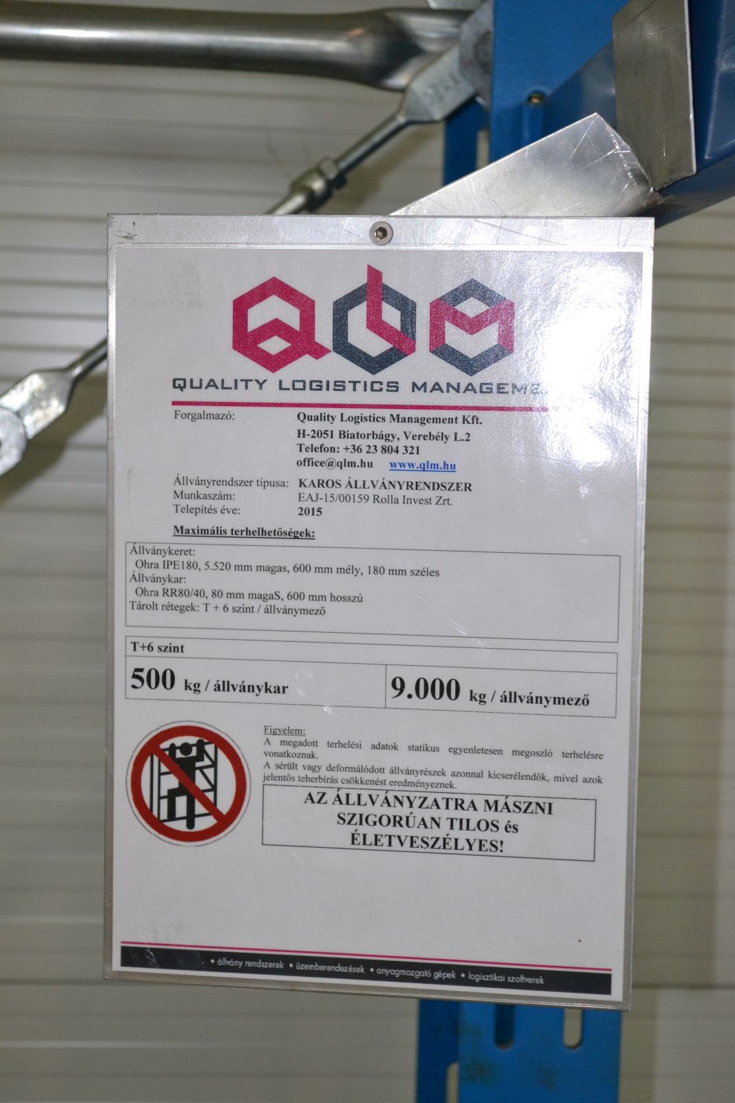 Szálanyagtároló állvány 6