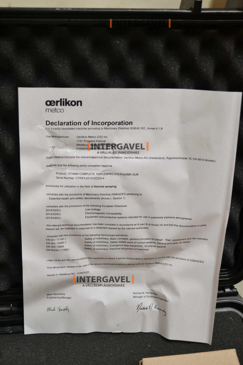 Plasma spraying equipment 7