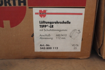 Würth gumis légtechnikai csőbilincs, átmérő: 115-125mm és 112 mm